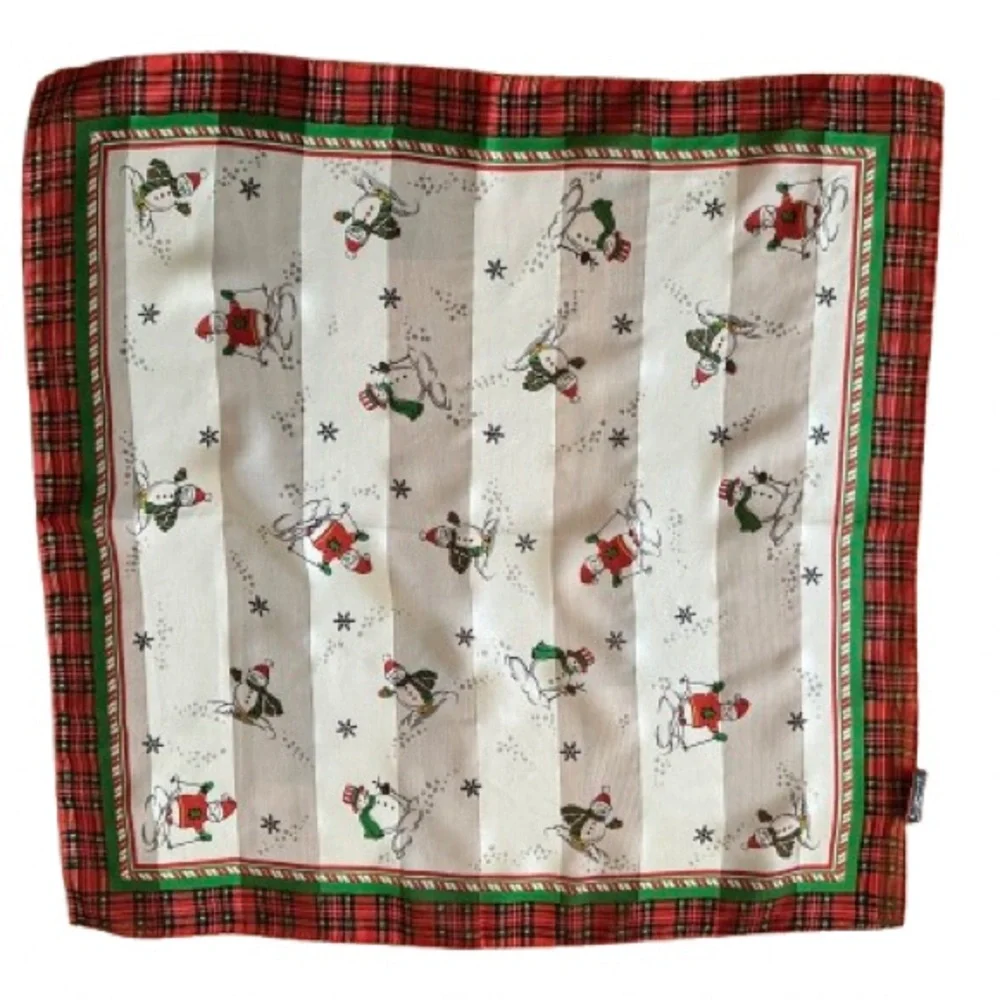 New Cejon Festive Snowman Kids Square Scarf, 21”x21”